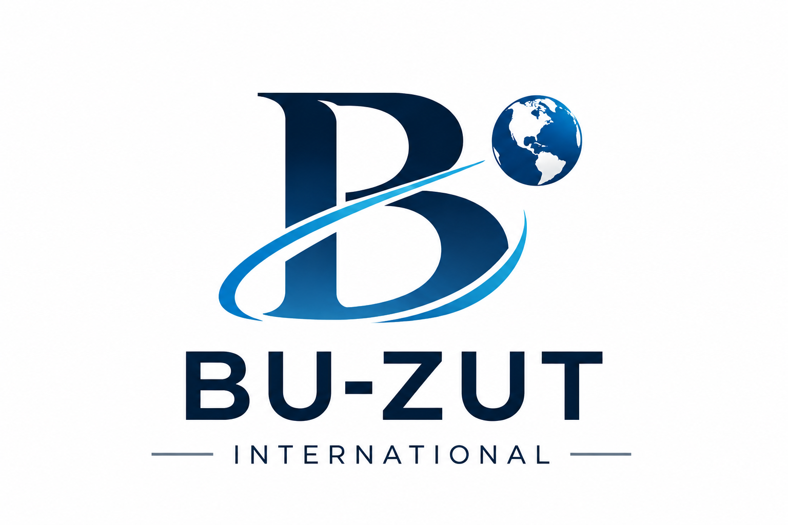BU-ZUT International navy blue globe logo